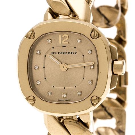 burberry the classic round diamond watch|burberry gold watch women's.